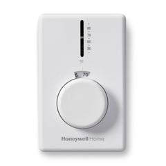 HONEYWELL RESIDENTIAL T4398B1029 120/208/240/277v DPST Diaphragm Electric Heat Thermostat In White Includes Thermometer Positive Off Range Stops & Locking Cover Screws 50-80F | Midwest Supply Us