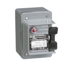 Square D 2510KW1A Single Unit Manual Switch, 30A, NEMA 4, 2-Pole, Toggle Operated, Red Indicator, 600VAC | Midwest Supply Us