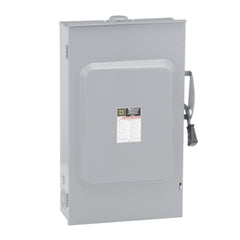 Square D D224NRB Safety switch, general duty, fusible, 200A, 3 wire, 2 poles, 1 neutral, 60hp, 240VAC, Type 3R, bolt on hub provision | Midwest Supply Us