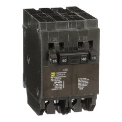 Square D HOMT1515240 Tandem mini circuit breaker, Homeline, 2 x 1 pole at 15A, 1 x 2 pole at 40A, 120/240 VAC, 10 kA AIR, plug in mount | Midwest Supply Us