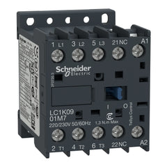 Schneider Electric (Square D) LC1K0901B7 TeSys K Contactor, 3-Poles (3 NO), 1 NC Aux. Contact, 9A, 24V AC Coil, Non-Reversing | Midwest Supply Us