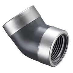 Spears 819-010SR 1 PVC 45 ELBOW REINFORCED FEMALE THREAD SCH80 | Midwest Supply Us