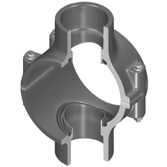 Spears 868V-422 4X3 PVC CLAMP SADDLE DOUBLE OUTLET SOCKET FKM ZINC BOLT | Midwest Supply Us