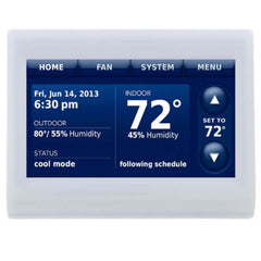 Resideo THX9421R5021WW WHITE FRONT/WHITE SIDES PRESTIGE COLOR TOUCHSCREEN THERMOSTAT WITH REDLINK TECHNOLOGY. RESIDENTIAL OR COMMERCIAL USE. 7 DAY PROGRAMMABLE. UP TO4H/2C HEAT PUMP OR UP TO 3H/2C CONVENTIONAL | Midwest Supply Us