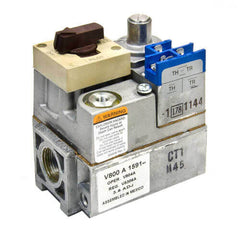 HONEYWELL RESIDENTIAL V800C1052 STANDING PILOT GAS VALVE. STEP OPENING. 3/4" X 3/4" WITH 1/2" SIDE OUTLETS, REG SET AT 3.5 IN WC FULL RATE. 0.9 IN. WC STEP RATE. INCLUDES TWO 3/4 X 1/2 REDUCER BUSHINGS AND ONE 1/2 X 3/8 REDUCER BUSHING. | Midwest Supply Us