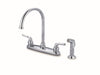 BGL-G11C | Baldor Glenford Two Handle Kitchen Faucet With Spray Chrome | Everflow