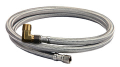 Everflow 27772PR-NL EVERFLOW 72" SS BRAIDED 3/8 COMP X 3/8 COMP DW CNCTR W/ELBOW UPC/NSF-61 PVC INNER TUBE LEAD FREE | Midwest Supply Us