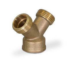 Everflow G43-343434 Dual Hose Wye Shut-Off Brass Garden Hose Fitting, For Non Potable Use Only | Midwest Supply Us