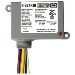 Functional Devices RIB24P30 24VAC/DC 30A DPDT Pwr Ctrl Rly  | Midwest Supply Us