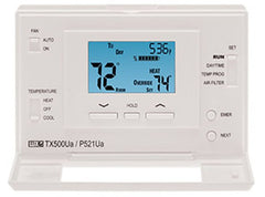 LUXPRO THERMOSTATS P521U-010 24v/Millivolt Dual Powered Digital Programmable / Non Programmable Conventional / Heat Pump Multi Stage Thermostat 2H-1C 45-90F Replaces PSPH521l PSM33 P521U  | Midwest Supply Us