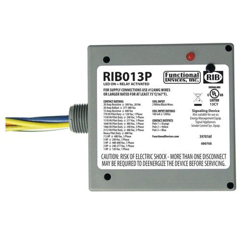 Functional Devices RIB013P 120V 20A 3PST-N/O Pwr Ctrl Rly  | Midwest Supply Us