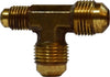10171 | 5/16 X 5/16 X 1/4 M RED FLARE TE, Brass Fittings, SAE 45 Deg Flare, Reducing Tee 1 x 2 x 3 | Midland Metal Mfg.
