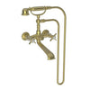 1014/04 | Tub Filler Fairfield Tub and Handshower Set 2 Cross Handles Satin Brass PVD 11-1/2 Inch ADA | Newport Brass