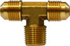 10205 | 1/4 X 1/4 (MALE FLARE X MIP TEE), Brass Fittings, SAE 45 Deg Flare, Male Branch Tee | Midland Metal Mfg.