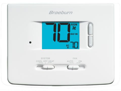 BRAEBURN 1020NC 24v/Millivolt Single Stage Digital Builder Series Non Programmable 1H-1C Thermos  | Midwest Supply Us
