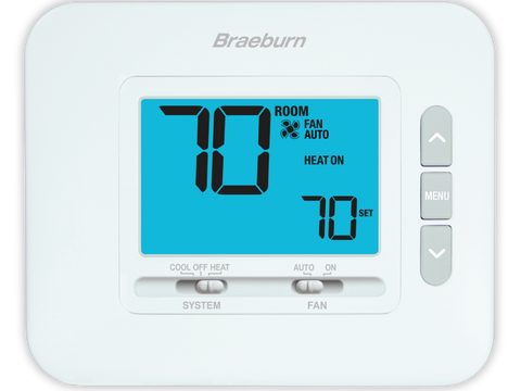 BRAEBURN 1030 24V/Millivolt Braeburn Economy Series Non-Programmable for Single Stage Conventi  | Midwest Supply Us