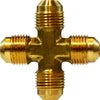 10374 | 5/16 MALE FLARE CROSS, Brass Fittings, SAE 45 Deg Flare, Male Forged Flare Cross | Midland Metal Mfg.