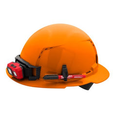 Milwaukee 48-73-1213 Hard Hat Full Brim with 4 Point Ratcheting Suspension Vented Class C Orange 6W x 10.2H x 12.5D Inch ANSI/CSA  | Midwest Supply Us