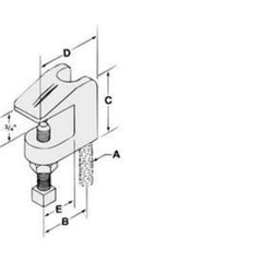 Hangers 62B0075 Beam Clamp Small Mouth 3/4 Inch Plain Import  | Midwest Supply Us