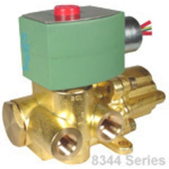 ASCO EF8344G072 Solenoid Valve 8344 4-Way Brass 3/8 Inch NPT 120 Alternating Current NBR  | Midwest Supply Us