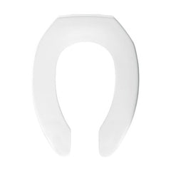 Church Seats 295CT-000 Toilet Seat Elongated Open Front Less Cover Plastic White for Commercial Toilet Check Hinge  | Midwest Supply Us