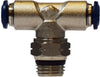 20104N | 5/32X10-32 (PI X MIP SWVL BR T NPLT), Brass Fittings, Nickel Plated Push In Fittings, Swivel Male Branch Tee | Midland Metal Mfg.