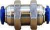 20123N | 5/16 P-IN BULKHEAD UNION N-PLTD, Brass Fittings, Nickel Plated Push In Fittings, Bulkhead Union | Midland Metal Mfg.