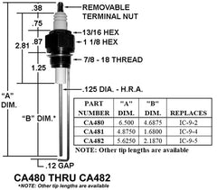 Crown Engineering CA482 IGNITER/REPLACES IC-9-5  | Midwest Supply Us
