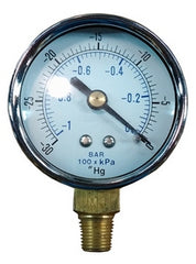 Crown Engineering 41402 VAC GAUGE 0-30" Hg, 2" FACE, 1/8 NPT  | Midwest Supply Us
