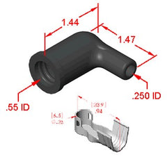 Crown Engineering 50748 DISTR. SILICONE BOOT 90 W/TERM  | Midwest Supply Us