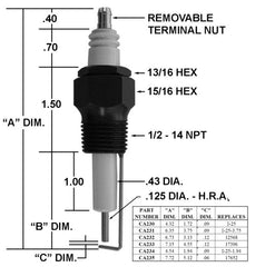 Crown Engineering CA230 IGNITER/REPLACES I-25  | Midwest Supply Us