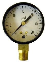 Crown Engineering 41452 PSI GAUGE 0-30 psi, 2" FACE, 1/4 NPT  | Midwest Supply Us