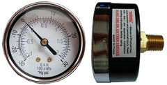 Crown Engineering 41475 STEAM GAUGE 0-30 HG / 0-30 PSI  | Midwest Supply Us