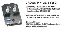 Crown Engineering 2275-628G BECKETT TRAN IGNITOR AF & AFG  | Midwest Supply Us