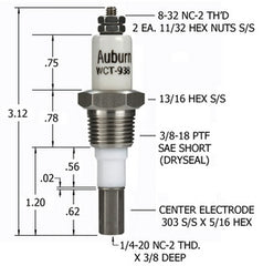 Crown Engineering WCT-938 AUBURN LIQUID LEVEL PLUG  | Midwest Supply Us