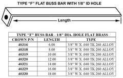 Crown Engineering 40329 TYPE F BUSS BAR 16"  | Midwest Supply Us