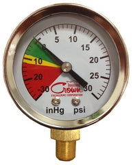 Crown Engineering 41473 COMPOUND GAUGE COLOR 30hg/30psi  | Midwest Supply Us