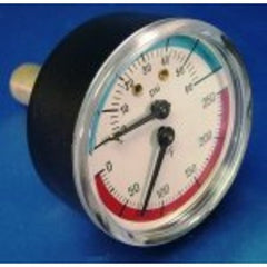 Heat Transfer Prod 7250P-211 Temperature Gauge Munchkin Pressure 60 Pounds per Square Inch 250 Degrees Fahrenheit  | Midwest Supply Us