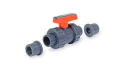 Everflow 280TS112 1-1/2" PVC TRUE UNION PVC BALL VALVE GRAY W/ADAPTERS  | Midwest Supply Us