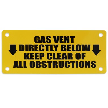 Gas Vent Sign Signdv Sign For Direct Venting | Midwest Supply