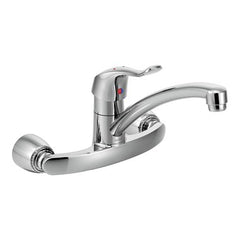 Moen 8713 Kitchen Faucet M-Dura Wall Mount 8 Inch Spread 1 Lever ADA Chrome 1.5 Gallons per Minute  | Midwest Supply Us