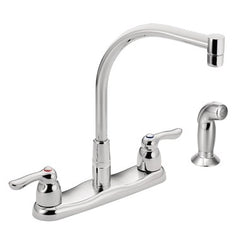 Moen 8792 Kitchen Faucet M-Bition 8 Inch Spread 2 Lever ADA Chrome Side Spray 1.5 Gallons per Minute  | Midwest Supply Us