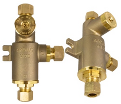 Conbraco 34DLF402B1 Brass Single Fixture Mixing Valve 3/8" Cold Water Bypass, Standard Finish (4 x Hose)  | Midwest Supply Us