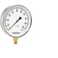 Ashcroft EA14H Pressure Gauge Weksler -30 to 0inWC 4-1/2" Diameter 1/4" NPT Bottom Bourdon Tube Stem Mount  | Midwest Supply Us