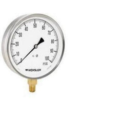 Ashcroft EA14E Pressure Gauge Weksler 200PSI 4-1/2" Diameter 1/4" NPT Bottom Bourdon Tube Stem Mount  | Midwest Supply Us