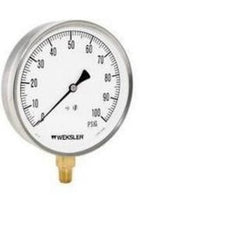 Ashcroft EA14B Pressure Gauge Weksler 60PSI 4-1/2" Diameter 1/4" NPT Bottom Bourdon Tube Stem Mount  | Midwest Supply Us