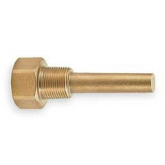 Ashcroft G1E3D2 Thermowell Weksler 3/4" 2-1/2" Brass Straight 3-1/2" NPT  | Midwest Supply Us