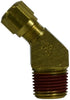 38155 | 1/2 X 1/2 (NAB X MIP 45 ELBOW), Brass Fittings, D.O.T. Air Brake Nylon Tubing, 45 Degree Elbow | Midland Metal Mfg.