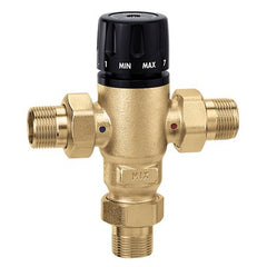Hydronic Caleffi 521409A Mixing Valve MixCal 521 Adjustable 3-Way Thermostatic 1/2 Inch Low Lead Brass Sweat Union 200 Pounds per Square Inch  | Midwest Supply Us