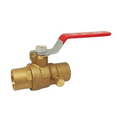 Red White Valve 5063AB-12 Ball Valve Lead Free Brass 1/2 Inch Sweat with Waste Full Port  | Midwest Supply Us